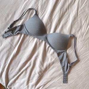 Aerie heather gray real sunnie wireless bra, 34B